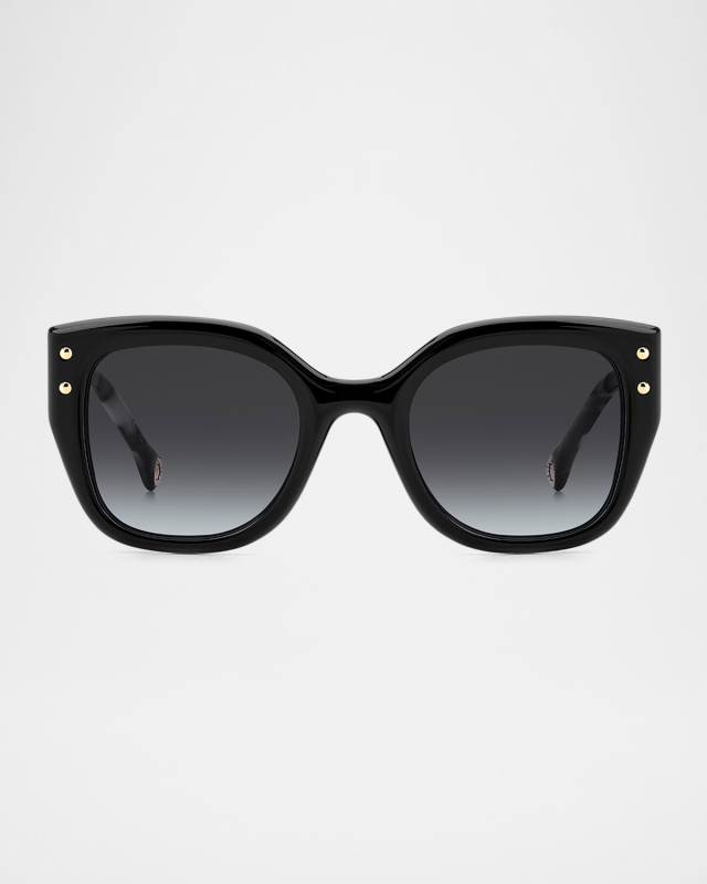 HER312 Logo-Print Square Acetate Sunglasses
